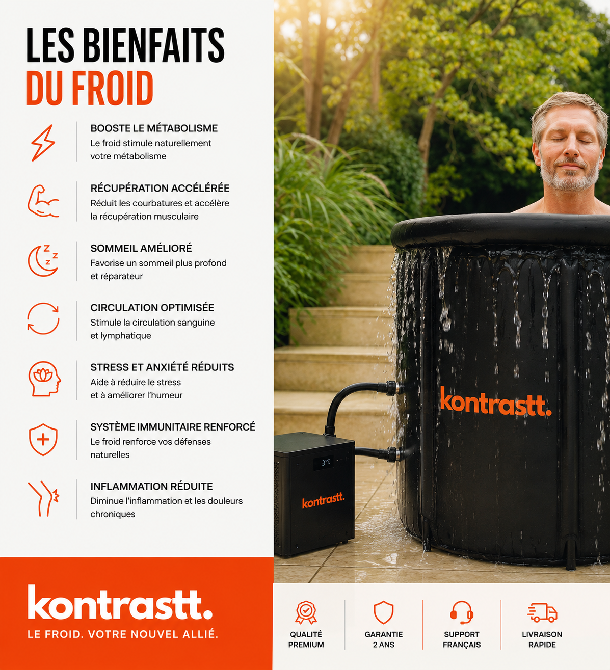 Bain Glacé Portable Kontrastt Pod™ – Récupération & Bien-être